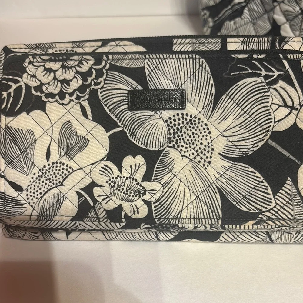 Vera Bradley Black and White Floral Tote and Bundle - Picture 11 of 15